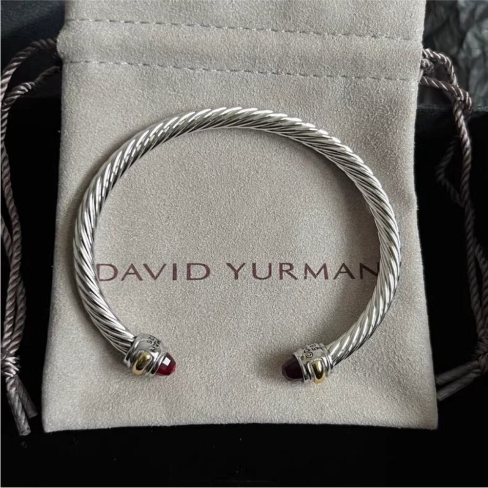 David Yurman Silver and Red Bracelet